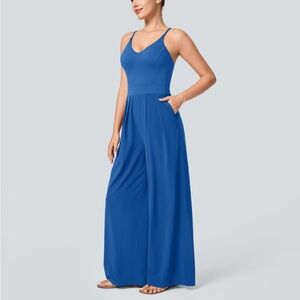 Halara Breezeful™ Backless Side Zipper Pocket Wide Leg Quick Dry Jumpsuit